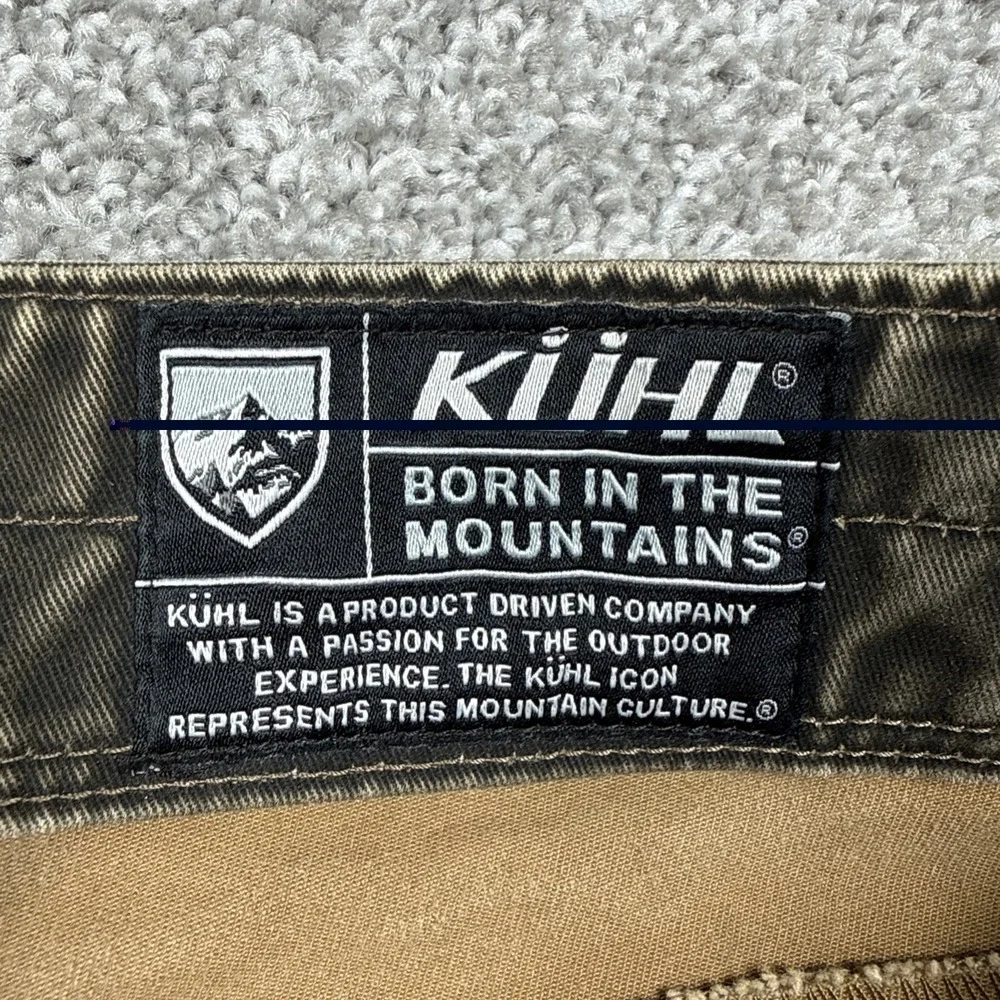 KUHL RYDR Vintage Patina Dye Pants Men's 38x32 Brown Outdoor Hiking Canvas